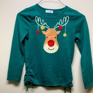 Green long sleeve reindeer shirt